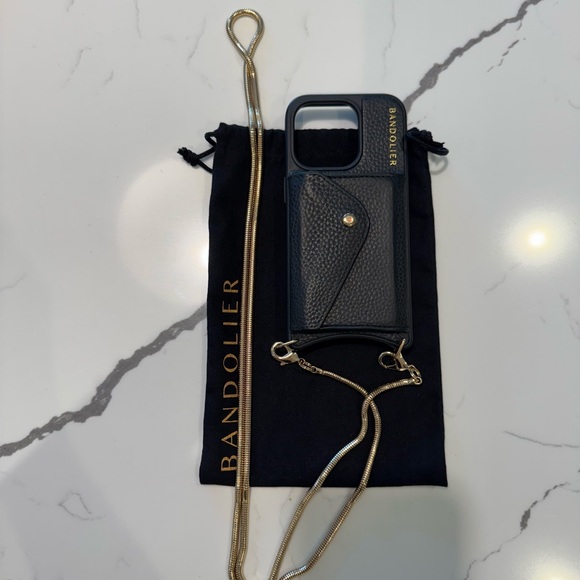 Bandolier Black and Gold Phone Case with Chain ✨ - Picture 1 of 7